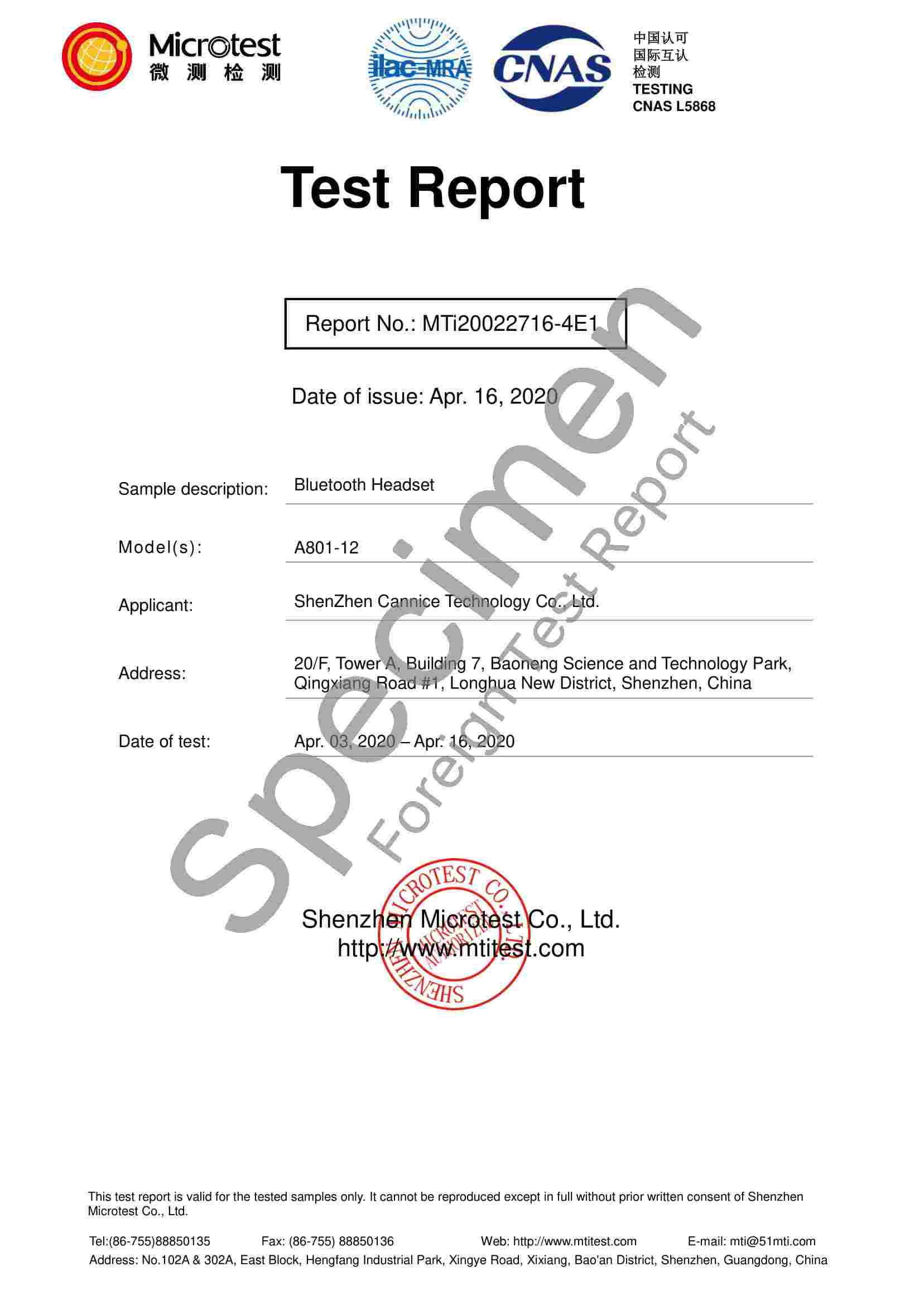 WPC Approval Foreign Lab Test Report 3