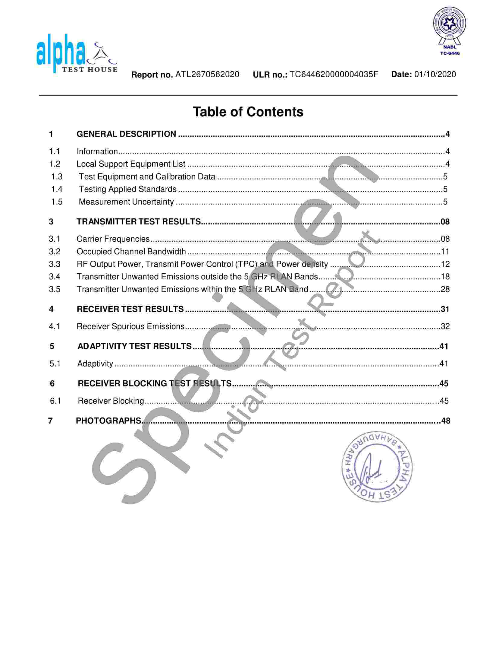 WPC Approval Indian Lab Test Report 2